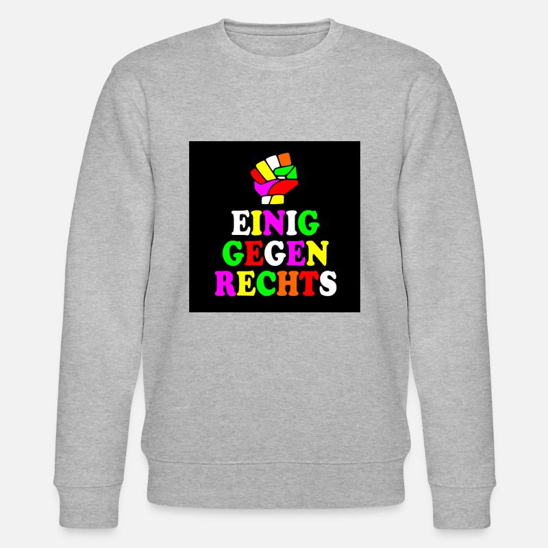 Einig gegen rechts - Stanley/Stella Unisex Bio-Sweatshirt CHANGER  - Grau meliert
