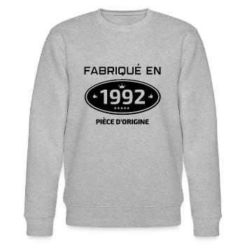 FABRIQUE EN 1992 PIECE D'ORIGINE - Sweat bio CHANGER Stanley/Stella Unisexe - gris chiné - Devant - Nik (191cm) & Marisol (170cm)