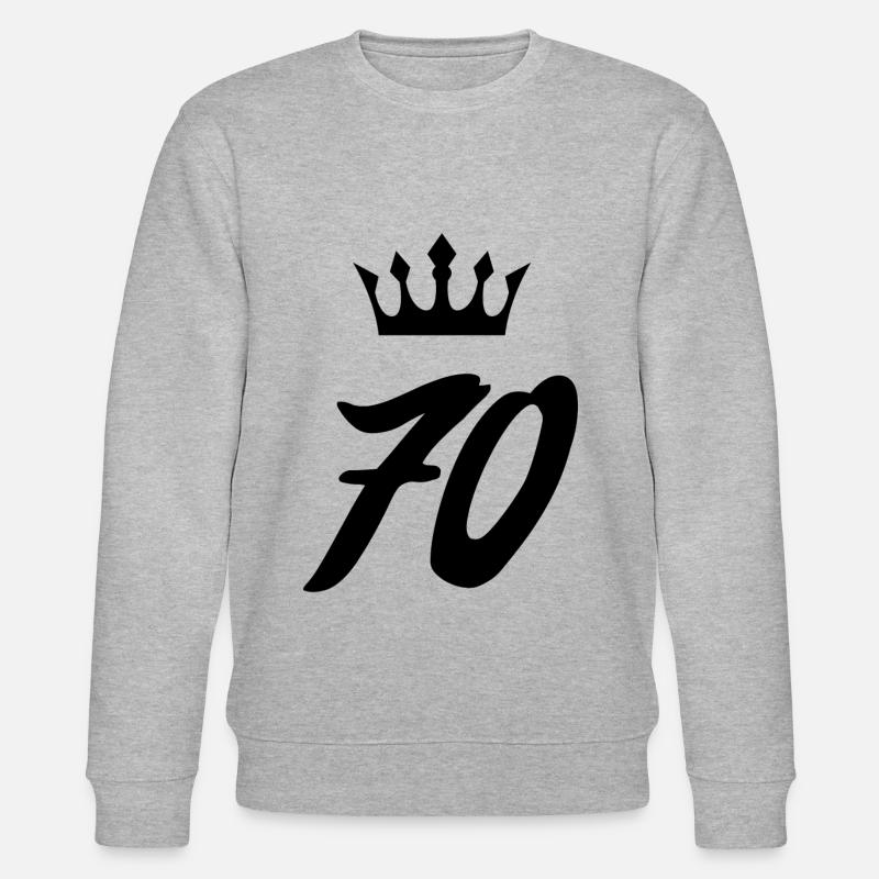 70 Zahl Krone - Stanley/Stella Unisex Bio-Sweatshirt CHANGER  - Grau meliert