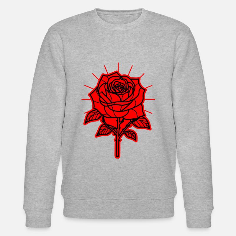 Rose Blume Dornen - Stanley/Stella Unisex Bio-Sweatshirt CHANGER  - Grau meliert
