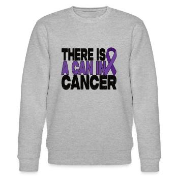 There Is A Can In Cancer - Magenkrebs Motivation - Stanley/Stella Unisex Bio-Sweatshirt CHANGER  - Grau meliert - Vorne - Nik (191cm) & Marisol (170cm)