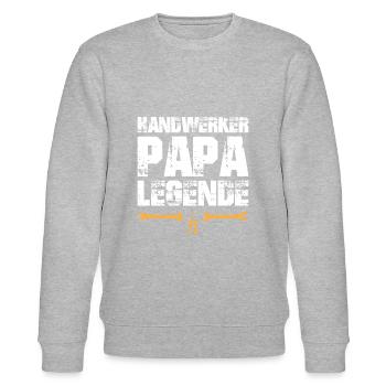 Handwerker Papa Legende - Stanley/Stella Unisex Bio-Sweatshirt CHANGER  - Grau meliert - Vorne - Nik (191cm) & Marisol (170cm)