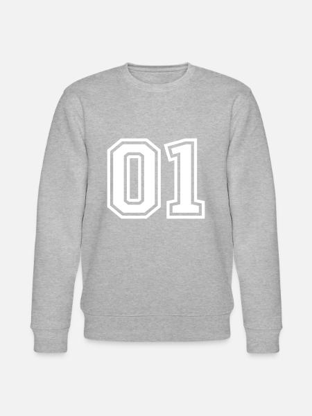 01 one number number - Stanley/Stella CHANGER Unisex Organic Sweatshirt - heather grey