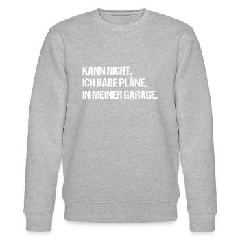 Garagen Pläne. - Stanley/Stella Unisex Bio-Sweatshirt CHANGER  - Grau meliert - Vorne - Nik (191cm) & Marisol (170cm)