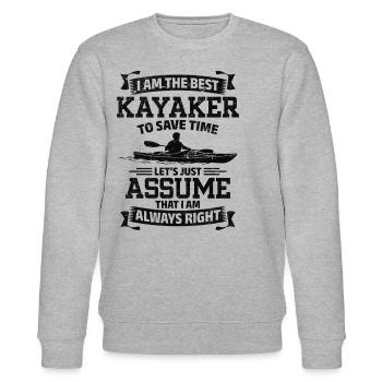 Watersports Kayaking - I am the best Kayaker - Stanley/Stella Unisex Bio-Sweatshirt CHANGER  - Grau meliert - Vorne - Nik (191cm) & Marisol (170cm)