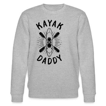 Kayak Daddy Kayaking Dad Kayaker - Stanley/Stella Unisex Bio-Sweatshirt CHANGER  - Grau meliert - Vorne - Nik (191cm) & Marisol (170cm)
