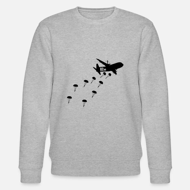 Fallschirmjäger 82ND Flugzeug Absprung - Stanley/Stella Unisex Bio-Sweatshirt CHANGER  - Grau meliert