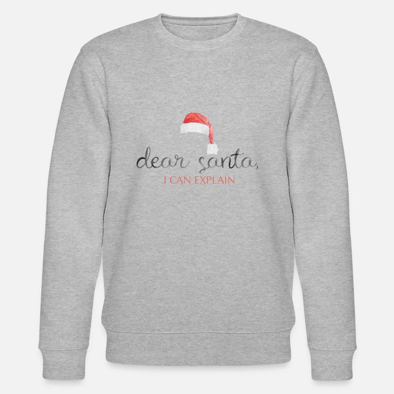 dear santa i can explain - Stanley/Stella Unisex Bio-Sweatshirt CHANGER  - Grau meliert