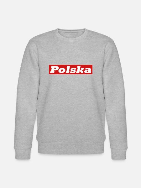 Polska - Poland flag - Stanley/Stella CHANGER Unisex Organic Sweatshirt - heather grey
