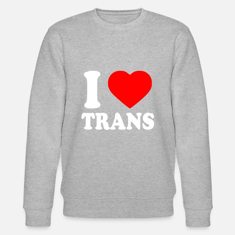 I love trans - Stanley/Stella CHANGER Unisex Organic Sweatshirt - heather grey