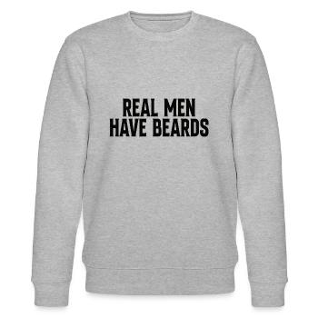 Real Men Have Beards - Stanley/Stella CHANGER Unisex Organic Sweatshirt - heather grey - Front - Nik (191cm) & Marisol (170cm)