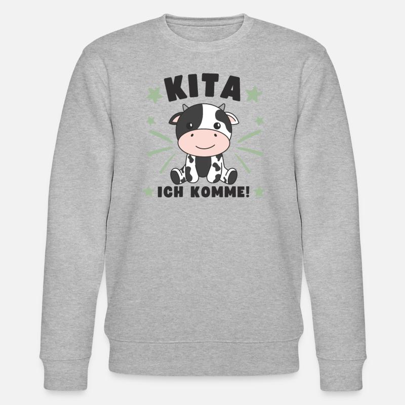 Kita j’arrive Kitakind Vache - Sweat bio CHANGER Stanley/Stella Unisexe - gris chiné