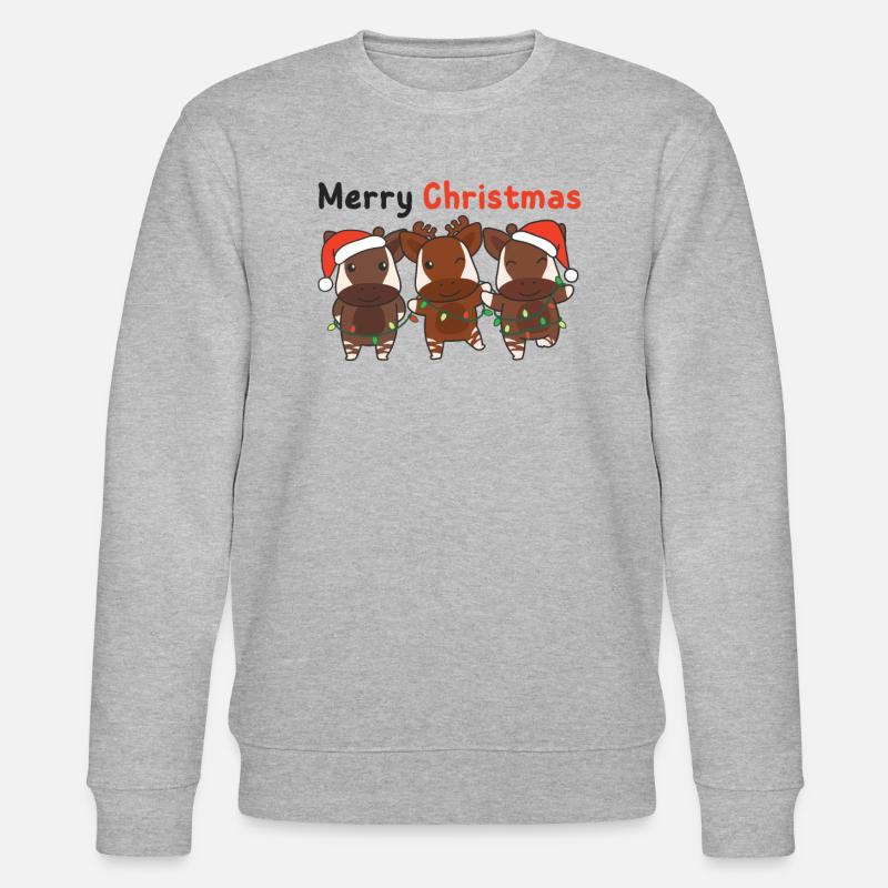 Okapi Christmas Winter Animals Okapi - Stanley/Stella CHANGER Unisex Organic Sweatshirt - heather grey
