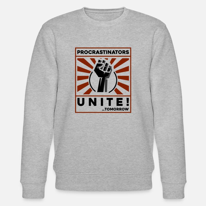 procrastinators unite! tomorrow! - Stanley/Stella Unisex Bio-Sweatshirt CHANGER - Grau meliert