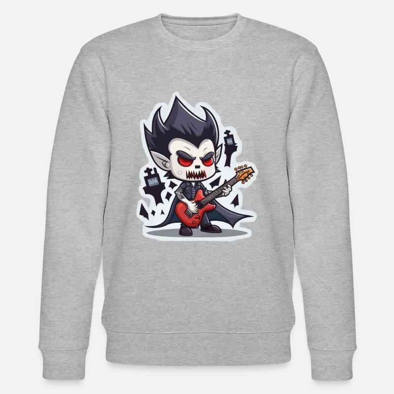 Vampire grattant la guitare - Sweat bio CHANGER Stanley/Stella Unisexe - gris chiné