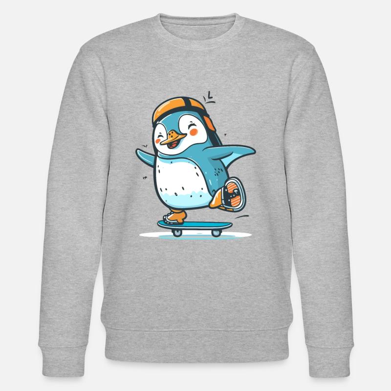 Gleiten Sie mit diesem Pinguin - Stanley/Stella Unisex Bio-Sweatshirt CHANGER  - Grau meliert