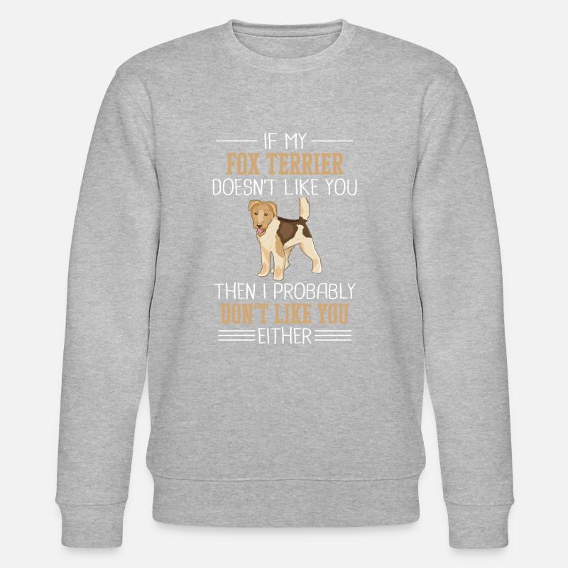 Foxterrier Hund - Stanley/Stella Unisex Bio-Sweatshirt CHANGER  - Grau meliert