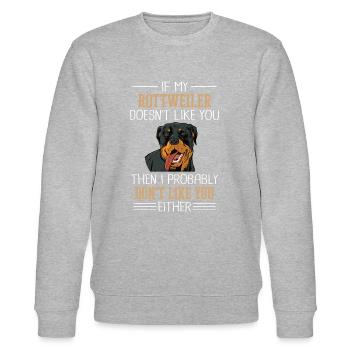 Rottweiler Hund - Stanley/Stella Unisex Bio-Sweatshirt CHANGER  - Grau meliert - Vorne - Nik (191cm) & Marisol (170cm)
