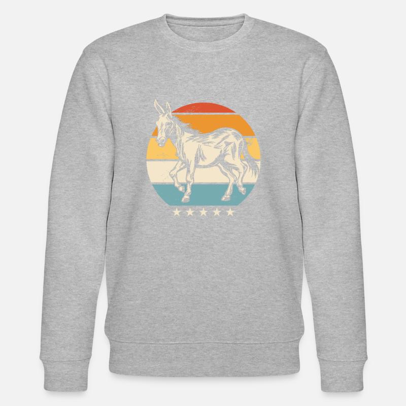 Esel Donkey Tier - Stanley/Stella Unisex Bio-Sweatshirt CHANGER  - Grau meliert