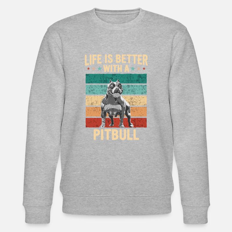 Pitbull Hund - Stanley/Stella Unisex Bio-Sweatshirt CHANGER  - Grau meliert