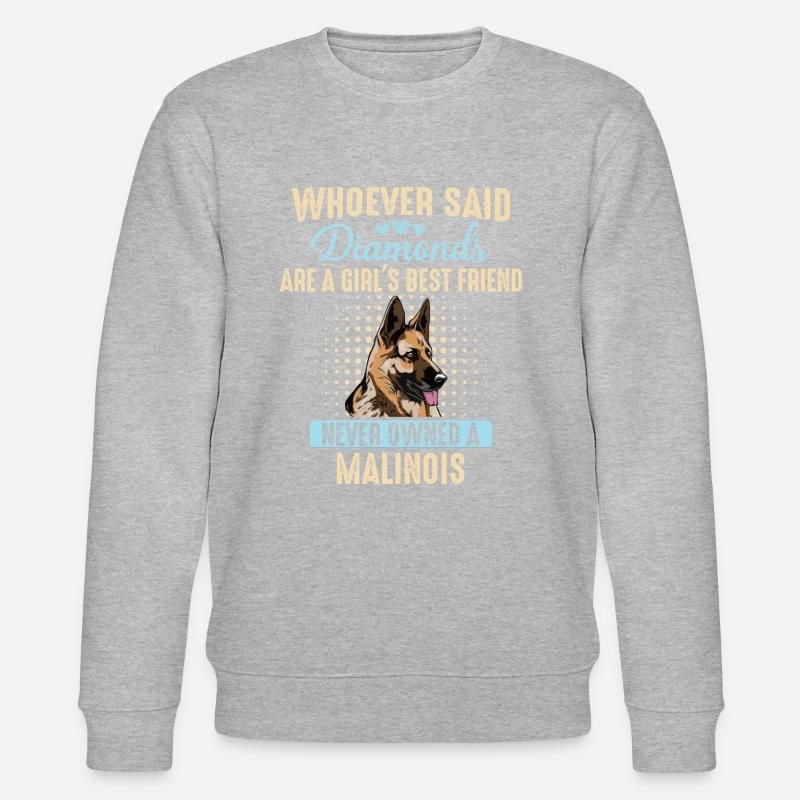 Malinois Hund - Stanley/Stella Unisex Bio-Sweatshirt CHANGER - Grau meliert