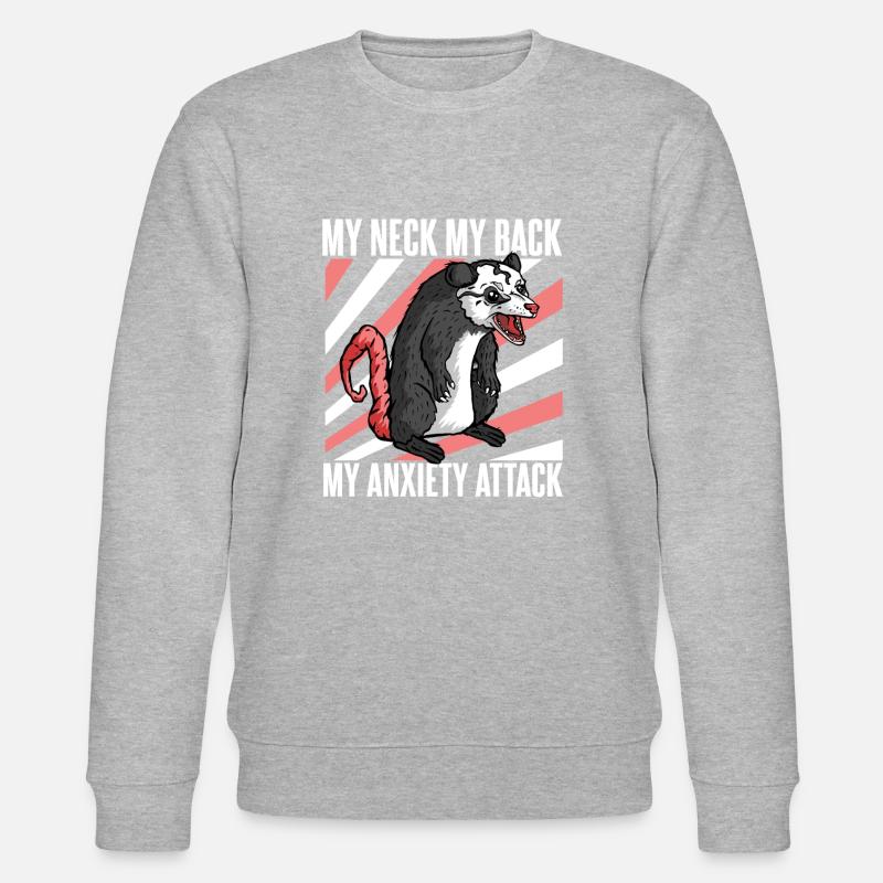 Opossum Possum Tier - Stanley/Stella Unisex Bio-Sweatshirt CHANGER  - Grau meliert