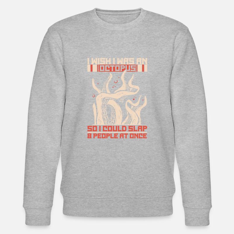 Octopus Octopus Cuttlefish Animal - Stanley/Stella CHANGER Unisex Organic Sweatshirt - heather grey