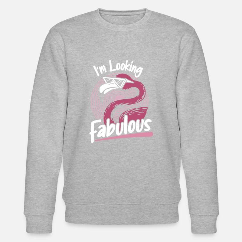 Flamingo Tier Rosa - Stanley/Stella Unisex Bio-Sweatshirt CHANGER  - Grau meliert