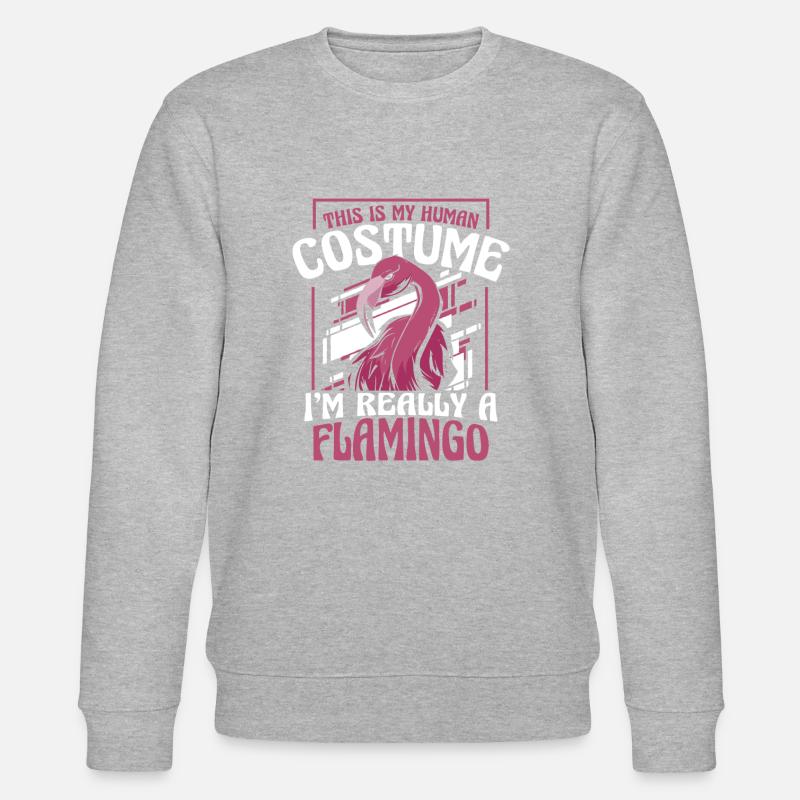 Flamingo Tier Rosa - Stanley/Stella Unisex Bio-Sweatshirt CHANGER  - Grau meliert