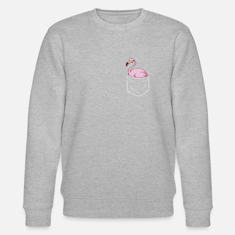 Flamingo Tier Rosa - Stanley/Stella Unisex Bio-Sweatshirt CHANGER  - Grau meliert
