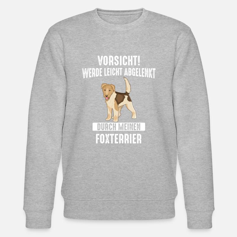 Foxterrier Drahthaar Hund - Stanley/Stella Unisex Bio-Sweatshirt CHANGER  - Grau meliert