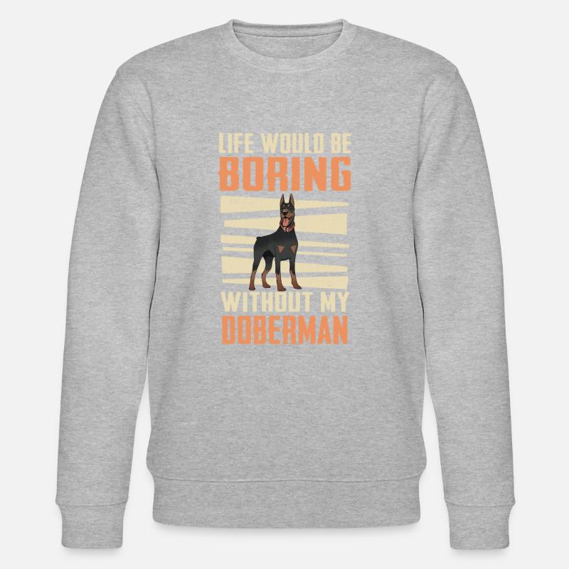 Doberman Pinscher Chien - Sweat bio CHANGER Stanley/Stella Unisexe - gris chiné