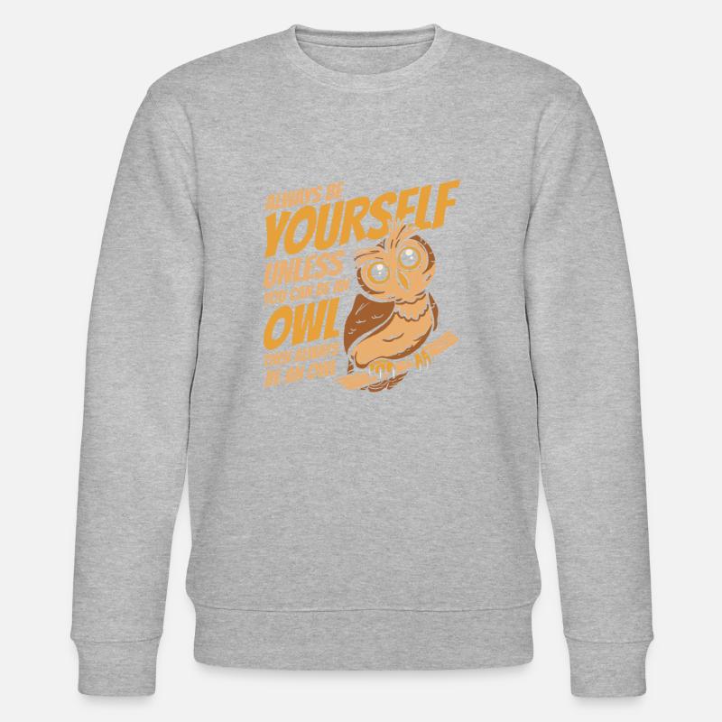 Eule Vogel Tier Eulen - Stanley/Stella Unisex Bio-Sweatshirt CHANGER  - Grau meliert