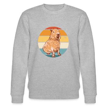 Capybara Nagetier Tier - Stanley/Stella Unisex Bio-Sweatshirt CHANGER  - Grau meliert - Vorne - Nik (191cm) & Marisol (170cm)