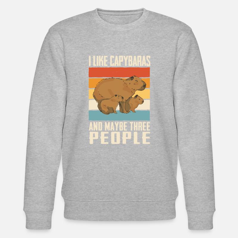 Capybara Nagetier Tier - Stanley/Stella Unisex Bio-Sweatshirt CHANGER  - Grau meliert