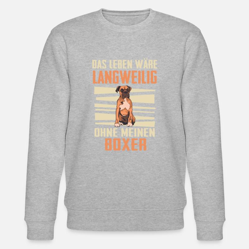 Deutscher Boxer Hund - Stanley/Stella Unisex Bio-Sweatshirt CHANGER - Grau meliert