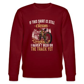 Mountain Bike Downhill - Stanley/Stella CHANGER Unisex Organic Sweatshirt - burgundy - Front - Nik (191cm) & Marisol (170cm)