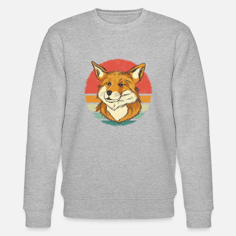 Fuchs Füchse Tier - Stanley/Stella Unisex Bio-Sweatshirt CHANGER  - Grau meliert