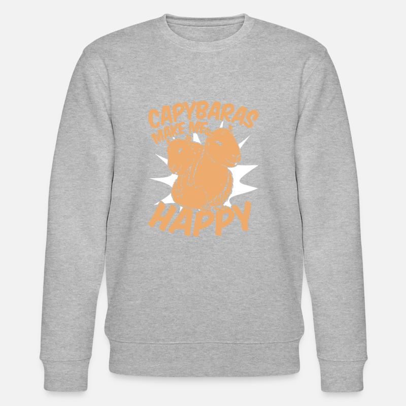 Capybara Nagetier Tier - Stanley/Stella Unisex Bio-Sweatshirt CHANGER  - Grau meliert