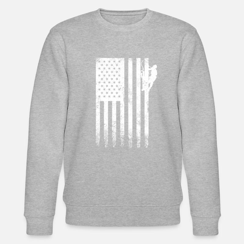 Lineman Elektrokabel Strommast Elektriker - Stanley/Stella Unisex Bio-Sweatshirt CHANGER - Grau meliert