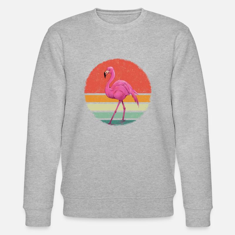 Flamingo Tier Rosa - Stanley/Stella Unisex Bio-Sweatshirt CHANGER  - Grau meliert
