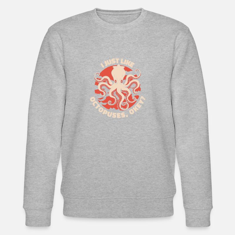 Octopus Octopus Cuttlefish Animal - Stanley/Stella CHANGER Unisex Organic Sweatshirt - heather grey