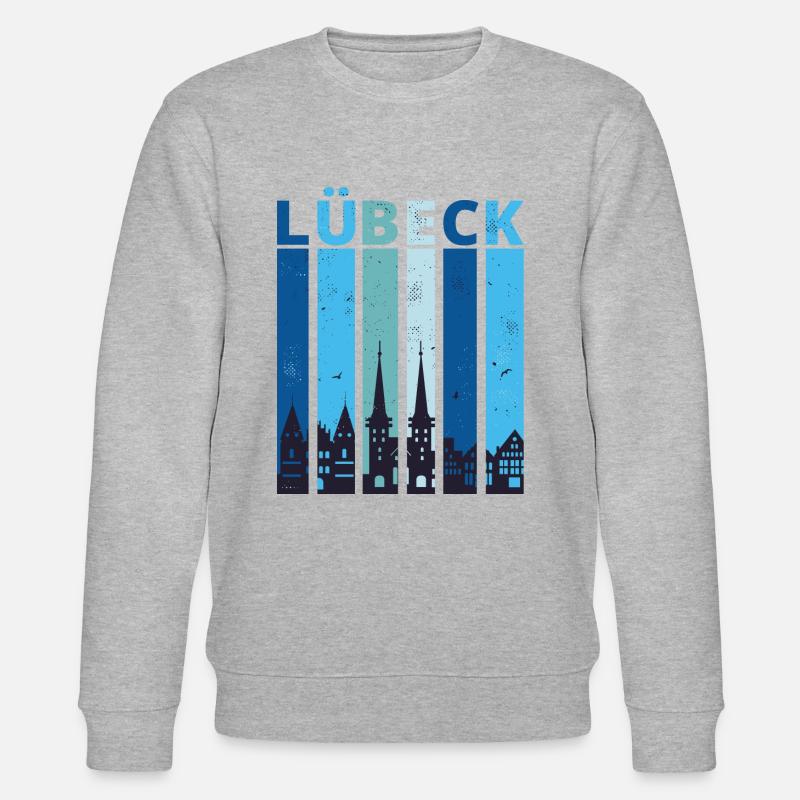 Lübeck Lübecker Stadtsilhouette - Stanley/Stella Unisex Bio-Sweatshirt CHANGER  - Grau meliert