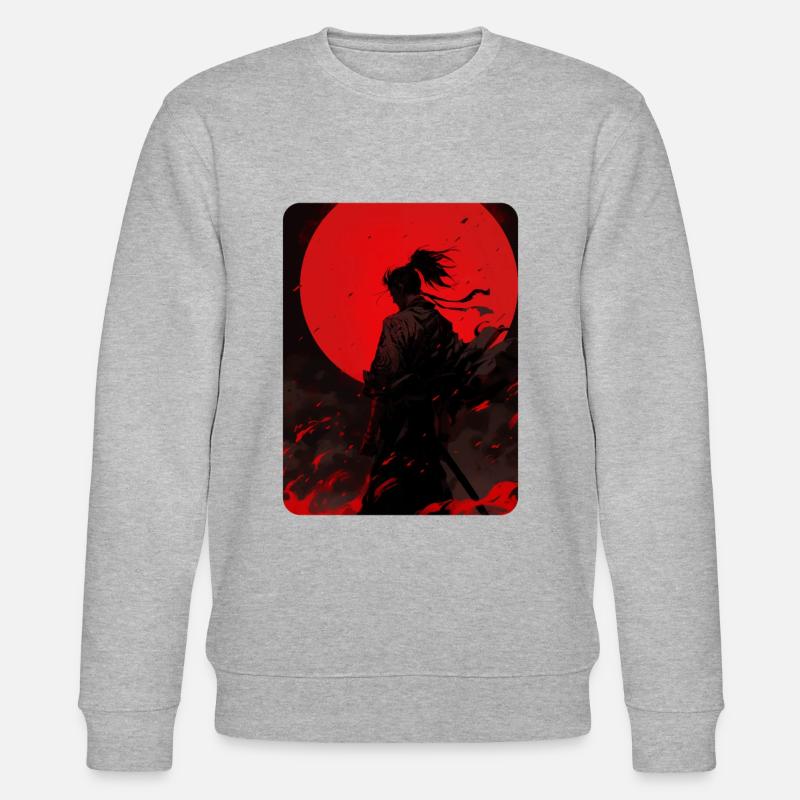 Blutmond Samurai - Stanley/Stella Unisex Bio-Sweatshirt CHANGER  - Grau meliert