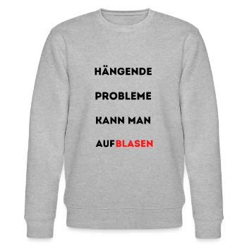 versaute Sprüche lustige Sprüche Probleme - Stanley/Stella Unisex Bio-Sweatshirt CHANGER  - Grau meliert - Vorne - Nik (191cm) & Marisol (170cm)