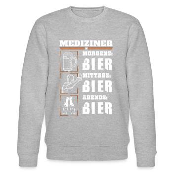 Mein Tagesablauf als Mediziner - Stanley/Stella Unisex Bio-Sweatshirt CHANGER  - Grau meliert - Vorne - Nik (191cm) & Marisol (170cm)