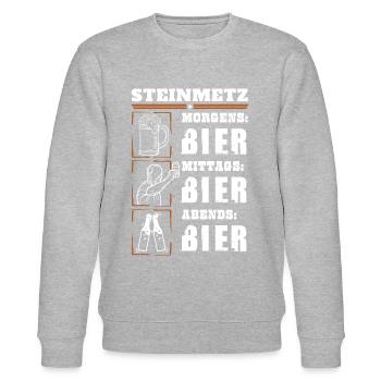 Mon quotidien de tailleur de pierre - Sweat bio CHANGER Stanley/Stella Unisexe - gris chiné - Devant - Nik (191cm) & Marisol (170cm)