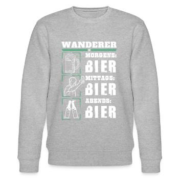 Mein Tagesablauf als Wanderer - Stanley/Stella Unisex Bio-Sweatshirt CHANGER  - Grau meliert - Vorne - Nik (191cm) & Marisol (170cm)