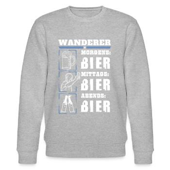 Mein Tagesablauf als Wanderer - Stanley/Stella Unisex Bio-Sweatshirt CHANGER  - Grau meliert - Vorne - Nik (191cm) & Marisol (170cm)