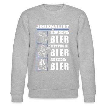 Mon quotidien de journaliste - Sweat bio CHANGER Stanley/Stella Unisexe - gris chiné - Devant - Nik (191cm) & Marisol (170cm)